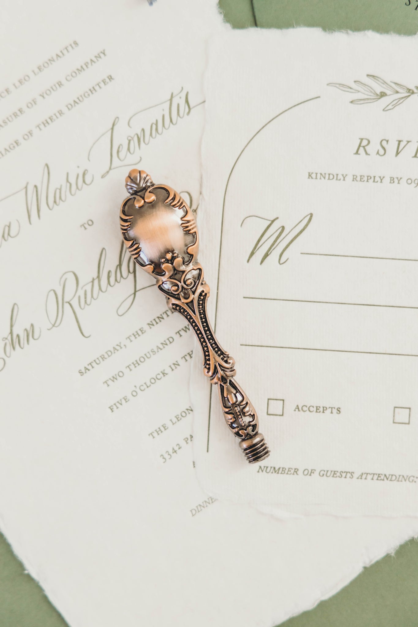 Antique Rose Stamp Handle