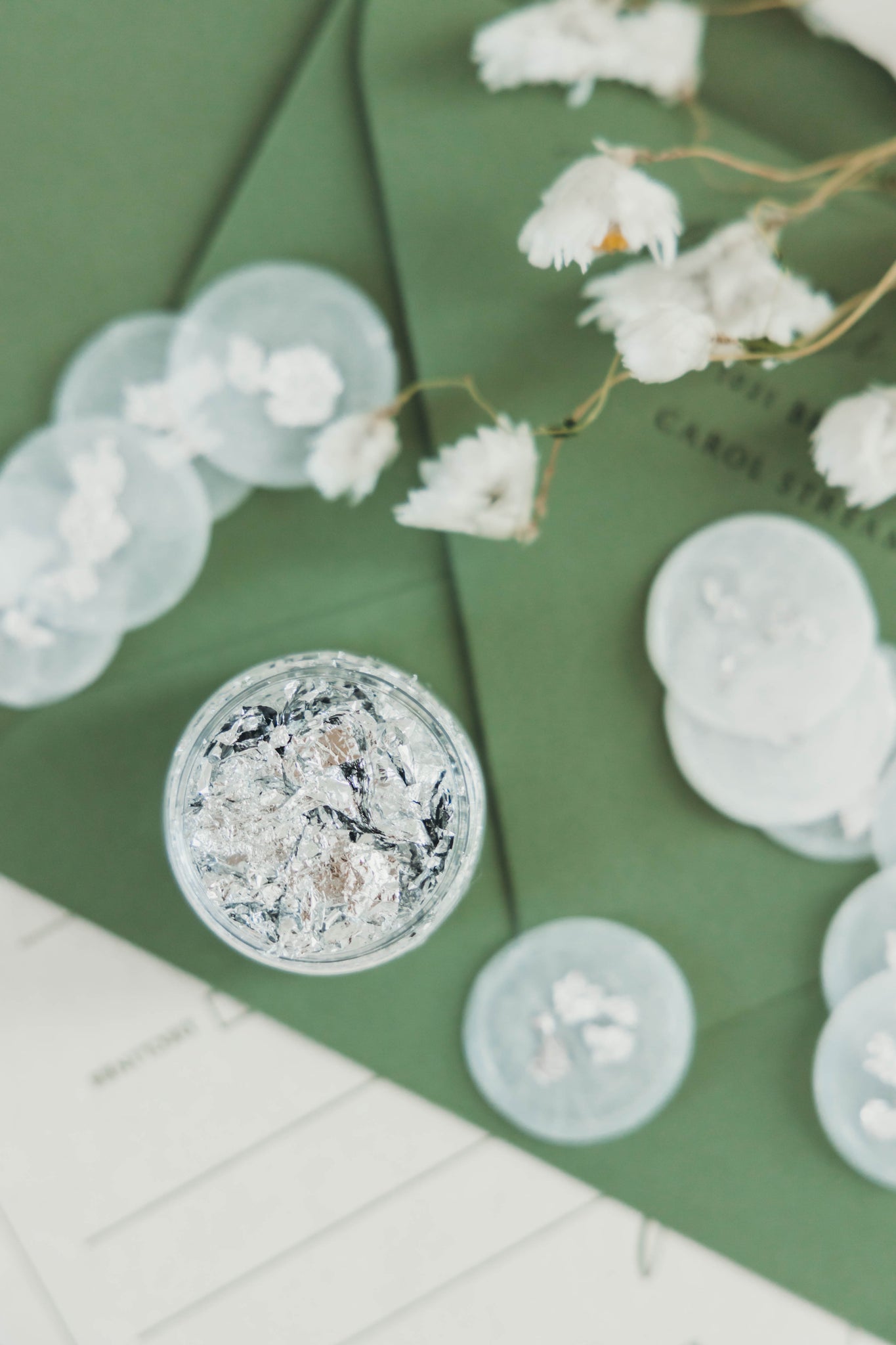 Silver Leaf Foil Embellishments